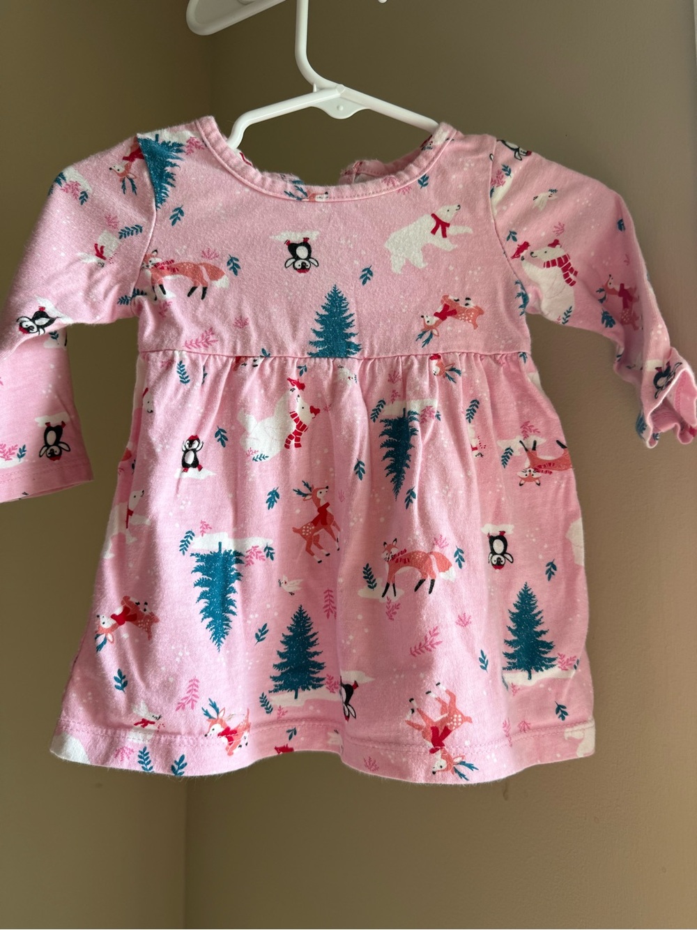 2 for $10 Pink Woodland Animal Long Sleeve Toddler Winter Dress/Top